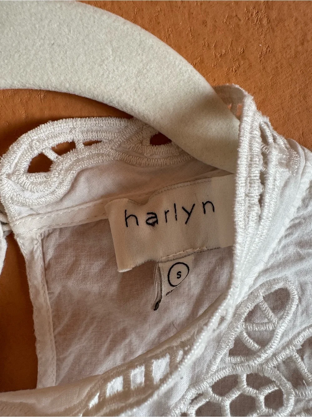 Harlyn White Cotton Eyelet Lace Boho Blouse Top Small - Picture 4 of 8